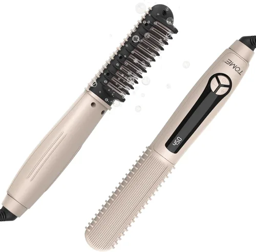 Cepillo alisador de cabello para mujeres, peine alisador de calentamiento rápido de los años 20, 16 temperaturas (260℉-450℉) con pantalla LED de