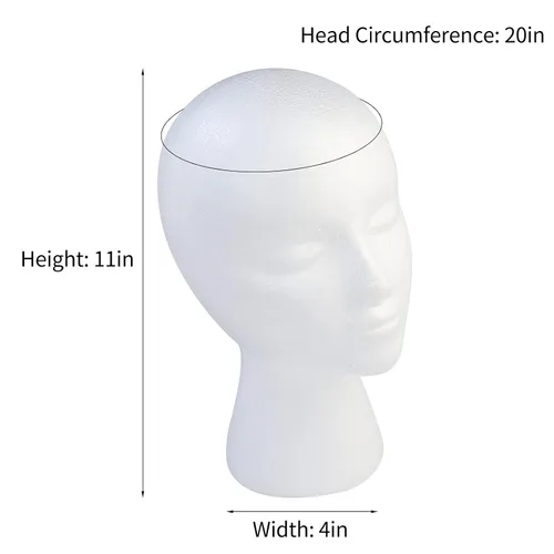 Miniatura 2 de BALABALA - Paquete de 3 soportes de espuma para peluca de cabeza de maniquí, cabeza de maniquí de espuma de poliestireno con cuello largo