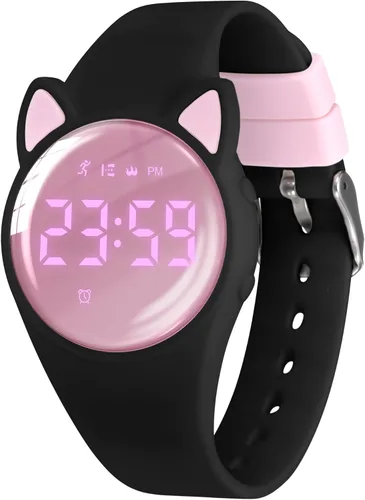 Miniatura 43 de Relojes para niños y niñas, reloj deportivo digital con contador de pasos, podómetro, alarma de vibración, sin aplicación, impermeable, rastreador
