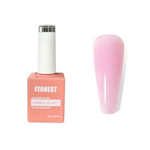 Miniatura 15 de FZANEST - Gel de base de goma para uñas, esmalte de uñas de gel transparente de formación, capa base de goma elástica, gel de extensión en una