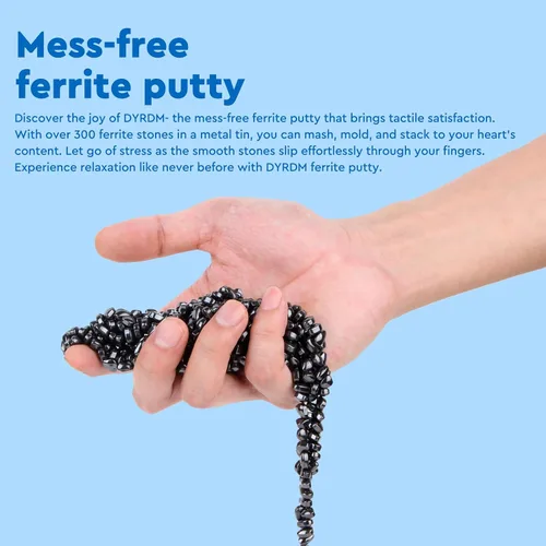 Miniatura 7 de Más de 300 masillas de ferrita originales de color negro, piedras sensoriales, para adultos para aliviar el estrés y el escritorio, artículos