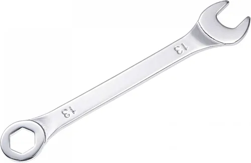 Miniatura 3 de uxcell Llave combinada delgada con extremo de 6 puntas compensado y extremo abierto en ángulo, acero al carbono de alta calidad con revestimiento