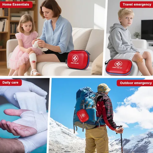 Miniatura 5 de Kit de primeros auxilios pequeño – Kit de emergencia impermeable de 185 piezas para el hogar, automóvil, oficina, viajes, camping, senderismo y al