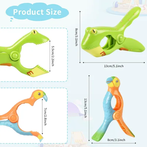 Miniatura 2 de Clips para Toallas de Playa, Sopito Clips para Toallas Tamaño Jumbo para Sillas de Playa Crucero Patio y Accesorios de Piscina, Juego de 4