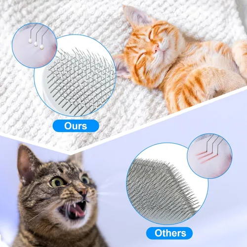 Miniatura 4 de Cepillo para gatos para desprendimiento, silicona autolimpiante para el cabello largo y corto Removing Loose Hair,Minimized Shedding,Cat