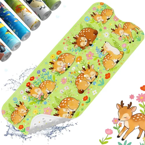 Miniatura 22 de XIYUNTE Alfombra de Baño para Bebé para Bañera Antideslizante Alfombra de Baño para Niños - 40''x16'' Extra Larga Alfombra de Bañera para Bebé