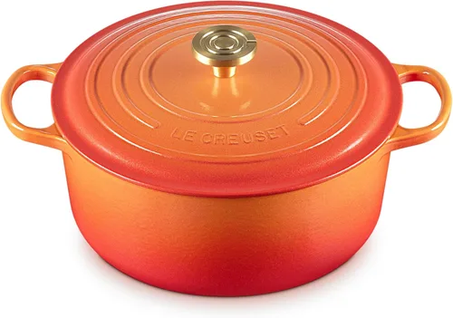 Miniatura 14 de Le Creuset Horno holandés redondo de hierro fundido esmaltado, 4.5 cuartos de galón, Marsella Marseille