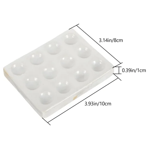 Miniatura 2 de ULTECHNOVO Paquete de 2 placas de cerámica de 12 pozos de 3.9 x 3.1 pulgadas de reacción de porcelana para pruebas de laboratorio de química