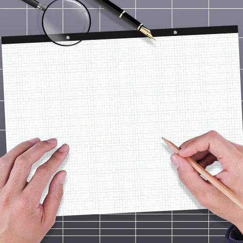 Miniatura 5 de Papel cuadriculado grande de ingeniería, papel cuadriculado de 22 x 17 pulgadas, 50 hojas/100 páginas, bloc de papel de cuadrícula azul de 4 x 4
