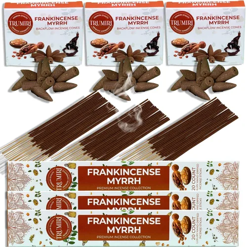 Miniatura 26 de Dragons Blood - Varillas de incienso y conos de reflujo para cascada, 60 varillas + 30 conos, paquete combinado de incienso en cascada Sangre