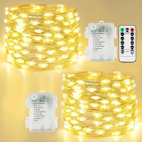 Miniatura 26 de 30LED Acorn Fairy Lights Battery Operated Fall String Lights Indoor Decor Remote Control, 8 Lighting Modes, IP44 Waterproof, Timer & Dimmable