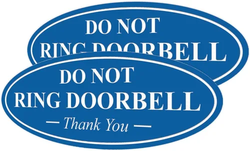 Miniatura 33 de All Quality Cartel de agradecimiento ovalado con texto en inglés «Do not Ring DOORBELL», color negro, pequeño, 1 paquete