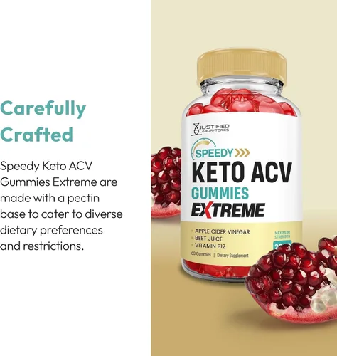 Miniatura 4 de Justified Laboratories Speedy Keto ACV Gummies Extreme (2000 mg) - 60 unidades - Formuladas con vinagre de sidra de manzana, folato y vitamina B12