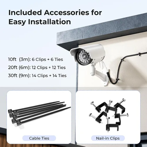 Miniatura 5 de Basesailor Cable de extensión de 12 V CC de 10 pies, paquete de 2 unidades, DC 2.3.3 pies x 0.217 in, adaptador de fuente de alimentación 5521