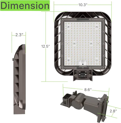 Miniatura 8 de Glitgate Luces de Estacionamiento de 150W 22500LM(150LM/W) 5000K Luces de Calle LED de Montaje con Brazo Ajustable con Fotocélula de Anochecer a
