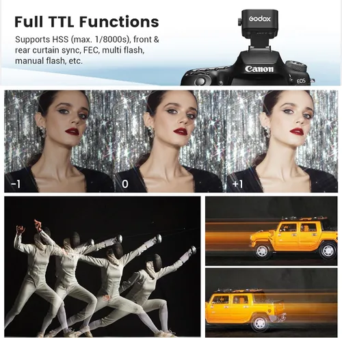 Miniatura 8 de Disparador de flash Godox X3 X3-C para Canon, pantalla OLED de alta definición, función HSS TTL TCM de 1/8000 s, transmisor de carga USB-C