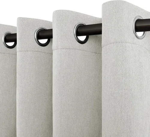 Miniatura 21 de Easy-Going - Cortinas opacas con aspecto de lino para oscurecer la habitación, con ojales para ventana, cortinas para dormitorio, sala de estar