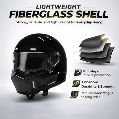 Miniatura 3 de CRG - Casco de motocross de cara completa para motocicleta de calle, de fibra de vidrio, certificado por DOT, casco de tamaño extra grande Negro