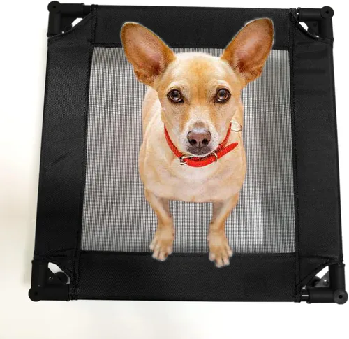 Miniatura 3 de Pozico Cama elevada para mascotas con malla transpirable para gatos y perros pequeños, cuna refrescante elevada para cachorros y gatitos, 18.9 x