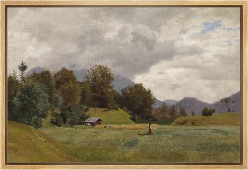 Miniatura 45 de wall26 Lienzo enmarcado de arte de pared, acuarela en tonos pastel, pino, árbol, bosque, lago, naturaleza, ilustraciones de área silvestre, arte
