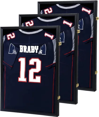 Miniatura 13 de IHEIPYE Marco Expositor de Camisetas con Cerradura, Caja de Sombra Grande para Camisetas Deportivas con Protección UV del 98% Acrílico y Colgador