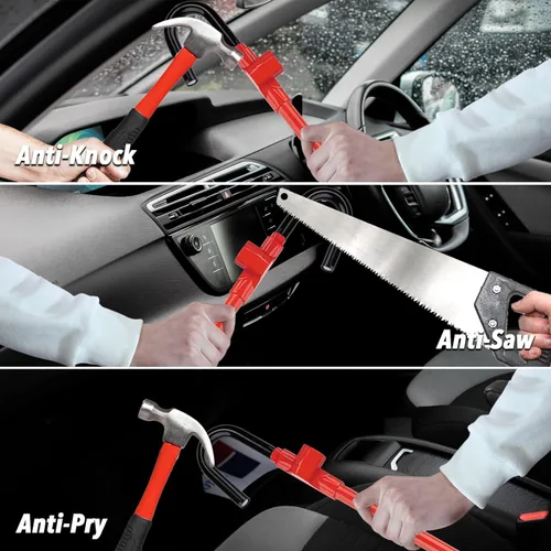 Miniatura 6 de CARTMAN Bloqueo de freno de volante para vehículo, antirrobo, bloqueo de pedal de freno de seguridad con longitud ajustable para distancia desde