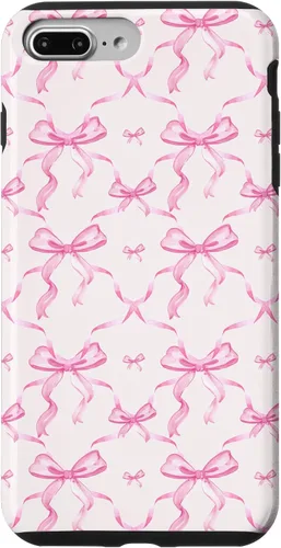 Miniatura 11 de Cintas y lazos estéticos rosas para iPhone 16 en estuche de acuarela