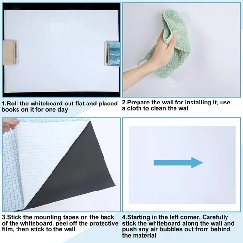 Miniatura 4 de Adhesivo de borrado en seco para decoración de pared, papel de contacto autoadhesivo para pizarra blanca, papel de pared magnético para despegar