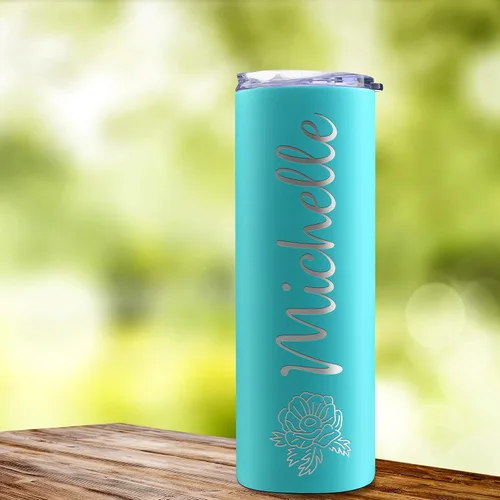 Miniatura 6 de Vaso delgado personalizado, popote, tapa y cepillo incluidos, oro rosa de 20 onzas, regalos personalizados para mujeres, regalo para mamá, vaso