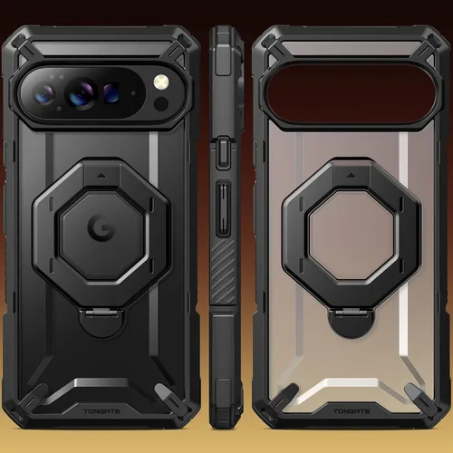 Miniatura 9 de TONGATE Funda para Pixel 10 Pro XL con soporte magnético giratorio de 360°, compatible con MagSafe, protector de pantalla de privacidad, funda