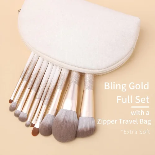 Miniatura 2 de ENZO KEN Juego de brochas de maquillaje de cabello natural profesional, juego de brochas de maquillaje de pelo de zorro con estuche, juego