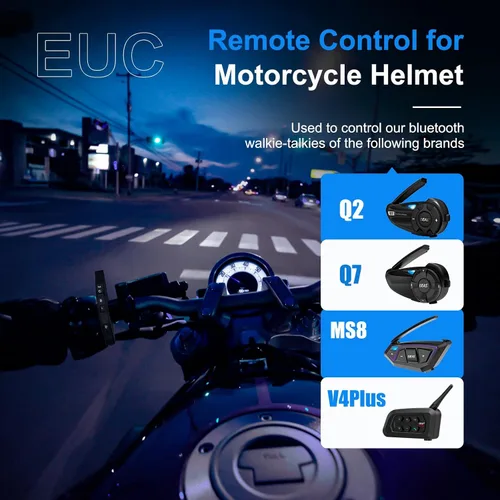 Miniatura 8 de SolaMr Q8 EUC Intercomunicador de motocicleta Bluetooth mango de control remoto para control FM, respuesta telefónica, conmutación de música