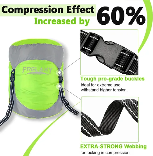 Miniatura 2 de Frelaxy - Bolsa de compresión con 40% más de almacenamiento, Saco de compresión de 11L/18L/30L/45L/52L, resistente al agua y ultra ligero para saco