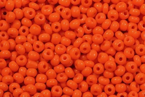 0.71 oz Rocailles Rocailles Perlas Semillas de Vidrio Preciosa Ornela 7/0, Naranja Profundo (93140), Cristal Bohemia, Chequia 311 19 001