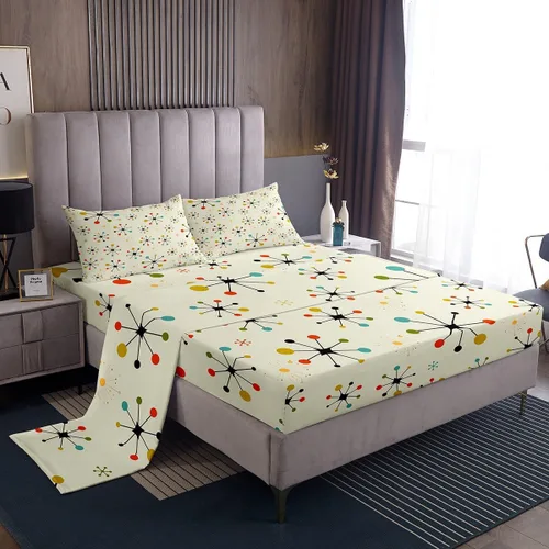 Miniatura 47 de Erosebridal Juego de sábanas de cama negro y rojo, juego de sábanas de tamaño individual abstracto moderno, sábanas a cuadros brillantes 3D, juego