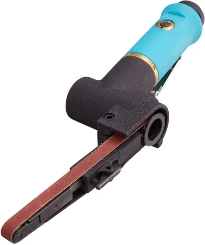 Miniatura 6 de Lijadora neumática de correa de aire, entrada de aire de 1/4 pulgadas, lijadora de banda de aire (3/8 pulgadas x 13 pulgadas) con 12 correas