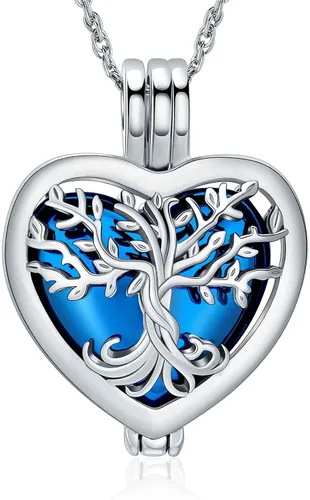 Miniatura 9 de shajwo Collar de cenizas de urna de árbol de la vida para mujeres y hombres, amado, dije conmemorativo de ceniza humana