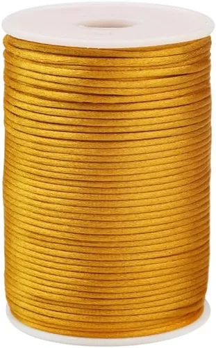 Miniatura 60 de 2.0 mm x 110 yardas de cordón de satén de nailon para abalorios, hilo trenzado para nudos chinos, rattail, macramé, pulseras, collares, fabricación
