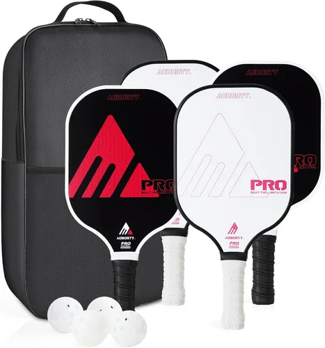 Miniatura 13 de AOBORTY USAPA - Paquete de 4 palas de pickleball – Juego de 4 raquetas de grafito claro de primera calidad con cara de fibra y polímero con núcleo