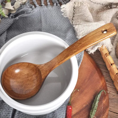 Miniatura 4 de FJNATINH Cucharón de Madera con Mango Largo, Cucharón de Sopa Hecho a Mano para Cocina