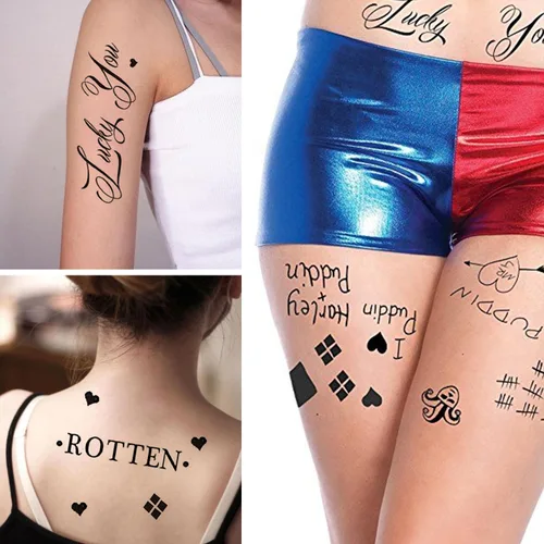 Miniatura 3 de 3 hojas de tatuajes temporales de tatuajes adhesivos perfectos para Halloween, cosplay, disfraces y accesorios de fiesta