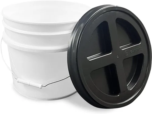 Miniatura 15 de ePackageSupply Cubo de 3.5 galones con tapa, cubo de grado alimenticio con tapa hermética de rosca con sello gamma hermético, plástico de Rojo