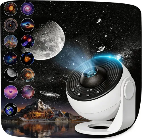 Proyector de Galaxia, Proyector de Estrellas de Planetario 13 en 1 para Decoración de Dormitorio, Lámpara de Proyector de Nebulosa Giratoria de
