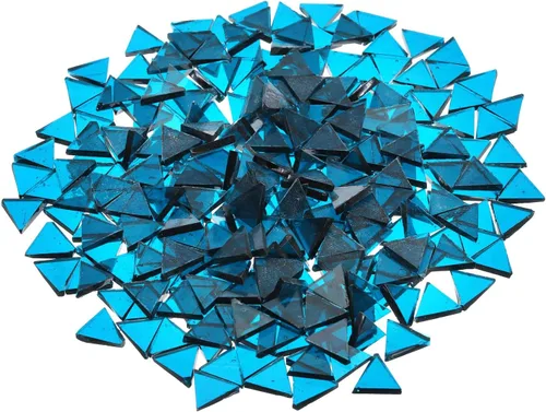 Miniatura 11 de MECCANIXITY Mosaico de vidrio de 7.05 oz triángulo de mosaico de vidrio negro de 0.551 in azulejos de mosaico a granel para manualidades DIY