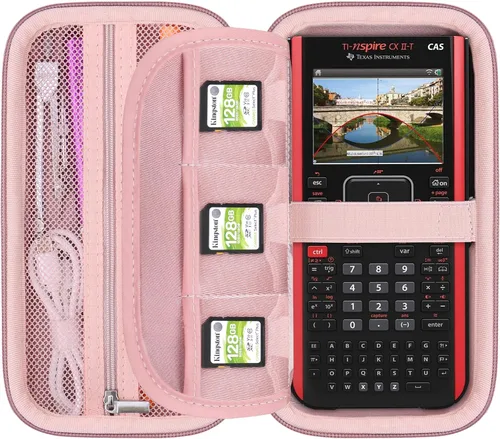 Miniatura 10 de Elonbo Funda de transporte para calculadora gráfica de color Texas Instruments TI-Nspire CX II CAS/CX II/CX/CX CAS, bolsillo con cremallera Negro