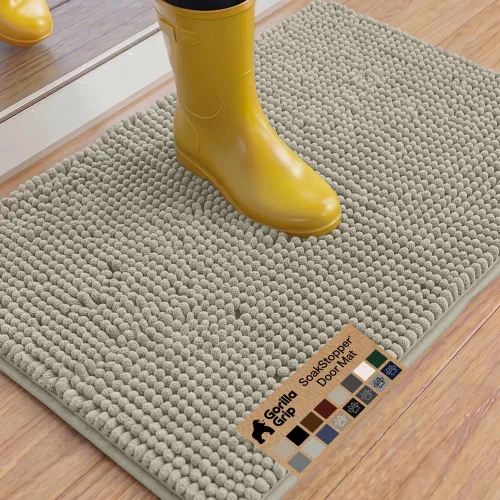 Miniatura 47 de GORILLA GRIP SOAKSTOPPER - Tapete para puerta de perro, 30 x 20 pulgadas, lavable a máquina, absorbente, captura la humedad, barro, suciedad, Negro
