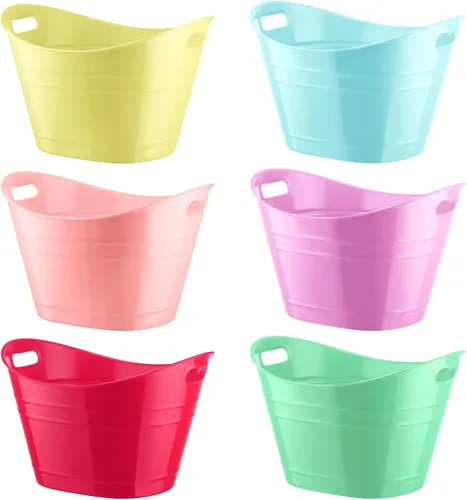 Miniatura 12 de Patelai 6 Piezas Cubetas de Hielo Pack, Cubetas de Hielo de Plástico con Asas, Tina de Almacenamiento Ovalada, Recipiente de Bebidas de Gran