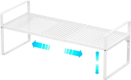 Redrubbit Estante de almacenamiento ampliable para gabinete, altura ajustable, de metal, organizador de cocina, estantes para especias para cocina,