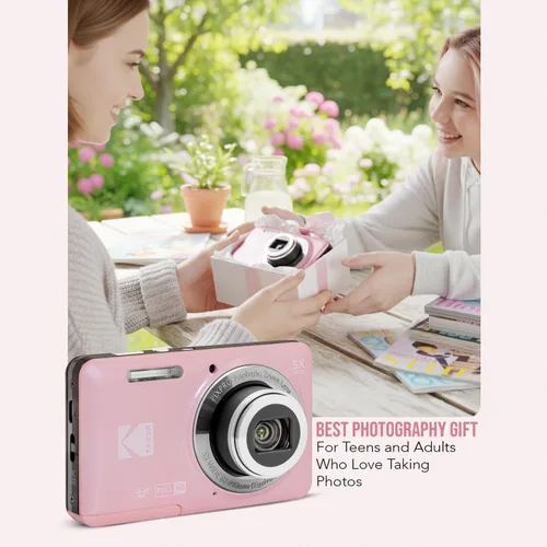 Miniatura 8 de Kodak PixPro Friendly Zoom FZ55 16MP 1080p Cámara digital Full HD (rosa pastel) Paquete con tarjeta SD de 128 GB, batería (paquete de 2)