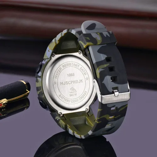 Miniatura 6 de MJSCPHBJK Reloj digital para hombre, reloj militar deportivo, resistente al agua, cronógrafo para exteriores, con luz LED, alarma, fecha, Azul